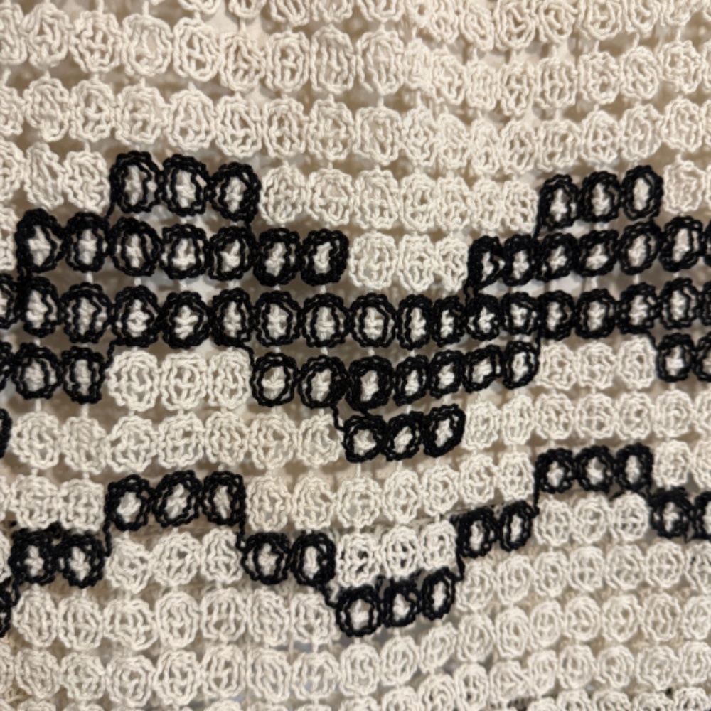 OVS Piombo Ivory and Black Crochet Mini Skirt Size Large - Picture 5 of 12